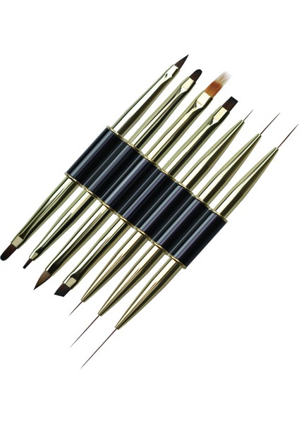 G-B243-1-7 Stili Çift Uçlu Nail Art Çizgili Çizgiler Astar Dıy Boyama Fırçası Sıvı Toz Akrilik Uv Jel Uzatma Oluşturucu Fransız Çizim Kalemi (Yurt Dışından)