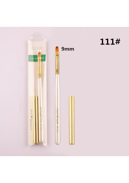 G-B344-111 Tarzı 16 Stil Beyaz Ahşap Tırnak Resim Fırçası Astar Süsleyen Fan Tasarım Akrilik Düz Kristal Boyama Çizim Oyma Kalem (Yurt Dışından)