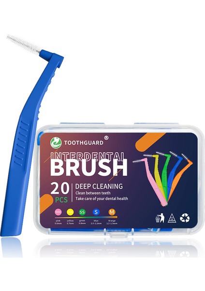 Mavi Stil Ortodontik Diş Arası Temiz Diş Ağız Hijyeni Mikro Fırça Mini Fırça Toz Kapağı ile (Yurt Dışından)
