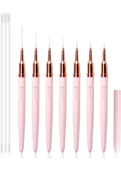 7 Adet Tarzı Eval Nail Art Fırçalar Naylon Saç Tırnak Fırçası Akrilik Astar Fırça Tırnak Boyama Fırçaları Uv Jel Boyama Kalem Manikür Aracı (Yurt Dışından)