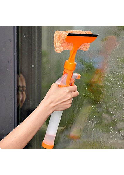 Turuncu Tarzı Pencere Teleskopik Pencere Fırçası Temizleyici Profesyonel Temizlik 2 In 1 Ayrılabilir Mikrofiber Fırça Kauçuk Kazıyıcı Uzatma Direği (Yurt Dışından)