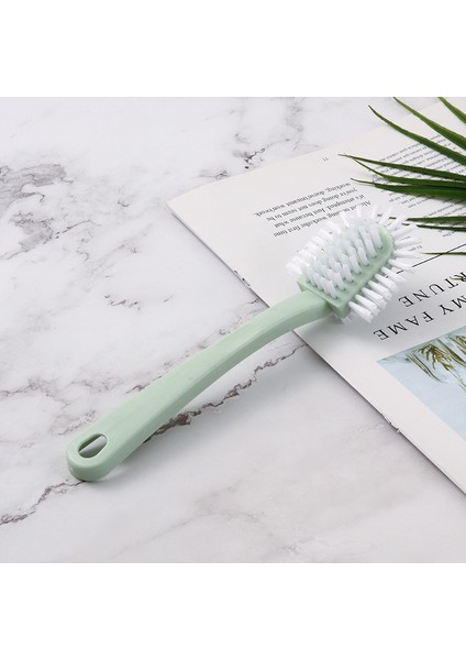 Yeşil Stil Ev Ayakkabı Yıkama Fırçası Beş Yan Fırça Çok Fonksiyonlu Çamaşır Fırçası Beyaz Ayakkabı Yaka Temizleme Fırçası Uzun Saplı Fırçalar (Yurt Dışından)
