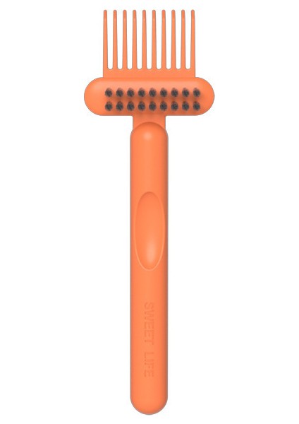 Turuncu Tarzı Lastic Temizleme Sökücü Kolu Arapsaçı Saç Fırçası Saç Bakımı Salon Şekillendirici Aracı Saç Fırçası Tarak Temizleyici Gömülü Aracı (Yurt Dışından)