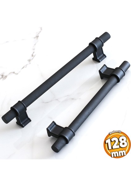 Hisar Siyah Metal Kulp 128 Mm-12.8 cm Mobilya Çekmece Mutfak Dolabı Dolap Kulpları