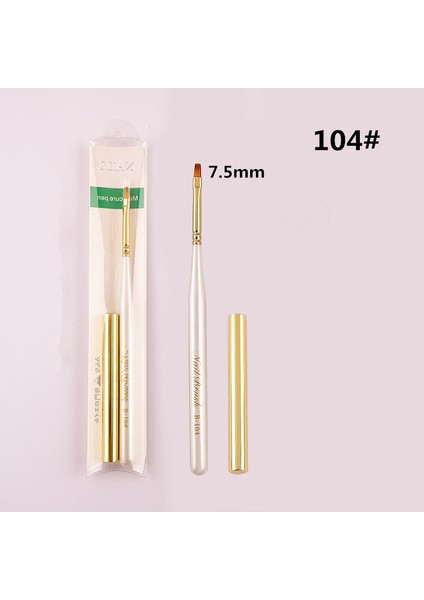 G-B344-104 Stili 16 Stil Beyaz Ahşap Tırnak Resim Fırçası Astar Süsleyen Fan Tasarım Akrilik Düz Kristal Boyama Çizim Oyma Kalem (Yurt Dışından)