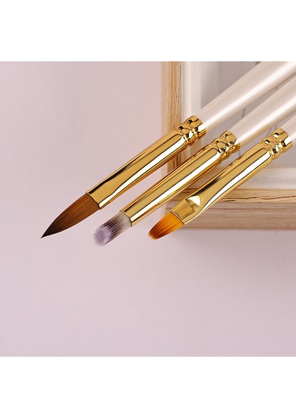 G-B344-104 Stili 16 Stil Beyaz Ahşap Tırnak Resim Fırçası Astar Süsleyen Fan Tasarım Akrilik Düz Kristal Boyama Çizim Oyma Kalem (Yurt Dışından) modelleri