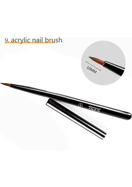 No.9 Stili 1 Adetlot Pinceau Tırnak Sanat Fırçaları Tırnak Jel Manikür Astar Boyama Siyah Kalem Fırça Çizgili Akrilik Degrade Gölge Uv Jel (Yurt Dışından)