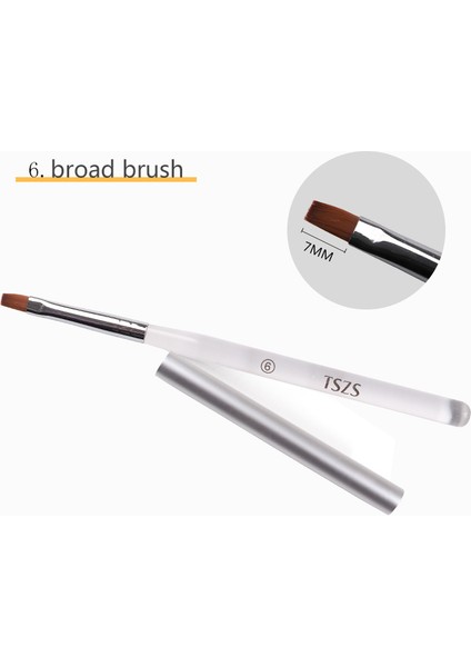 No.6 Stili 1 Adetlot Pinceau Tırnak Sanat Fırçaları Tırnak Jel Manikür Astar Boyama Siyah Kalem Fırça Çizgili Akrilik Degrade Gölge Uv Jel (Yurt Dışından)
