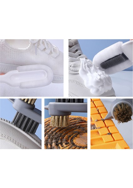 Bir Stil Çok Fonksiyonlu Ayakkabı Temizleme Fırçası Uzun Saplı Ayakkabı Fırçası Temizleyici Beyaz Ayakkabı Terlik Seti Asılı Yumuşak Fırça Ayakkabı (Yurt Dışından) indirimleri