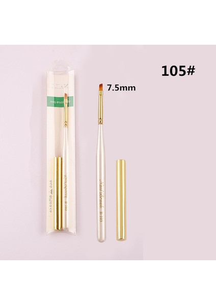 G-B344-105 Tarzı 16 Stil Beyaz Ahşap Tırnak Resim Fırçası Astar Süsleyen Fan Tasarım Akrilik Düz Kristal Boyama Çizim Oyma Kalem (Yurt Dışından)