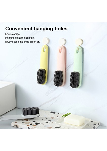 Sarı Stil Ayakkabı Temizleme Fırçası Uzun Saplı Banyo Elbise Scrubber Asılı Lekeleri Çıkarma Palm Terlik Fırçalama Kanca ile (Yurt Dışından) modelleri