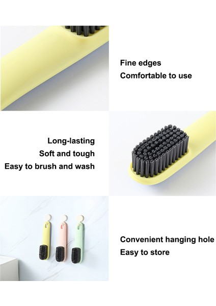 Sarı Stil Ayakkabı Temizleme Fırçası Uzun Saplı Banyo Elbise Scrubber Asılı Lekeleri Çıkarma Palm Terlik Fırçalama Kanca ile (Yurt Dışından) indirimleri