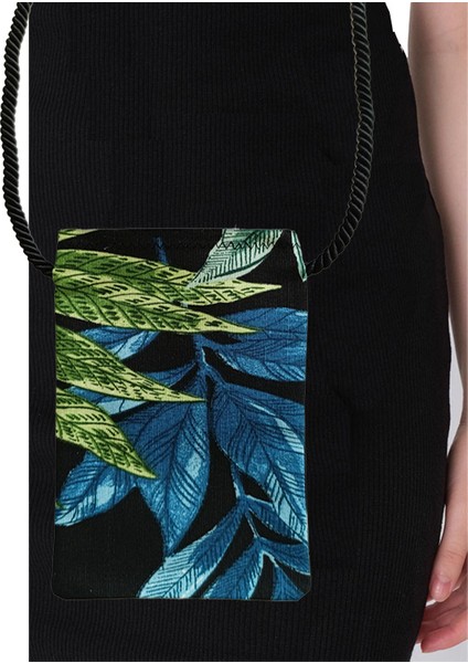 Yaprak Detaylı Kanvas Telefon Çantası Iphone Samsung modelleri