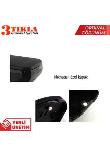 Renault Clio 5 2023 Premium Hq Lüks Delmesiz Çelik Ayaklı Siyah Kolçak