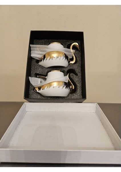 Kuğulu Gold Beyaz Fincan 2'li Set modelleri
