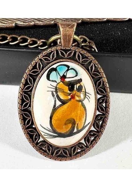 Kokoş Kedi Iznik Çini Kitap Ayracı