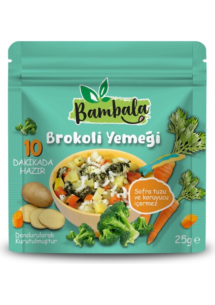 10 Dakika - Dondurularak Kurutulmuş Brokoli Yemeği 25G