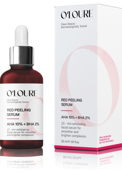 Red Peeling Serum Aha 10% + Bha 2% Kırmızı Serum Cilt Tonu Eşitleyici Pürüzsüzleştirici