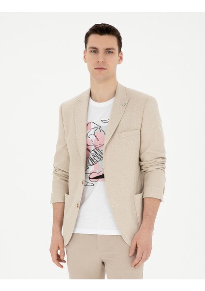 Erkek Bej Ex. Slim Fit Ceket 50285244-VR011