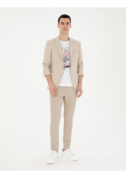 Erkek Bej Ex. Slim Fit Ceket 50285244-VR011 fırsatları