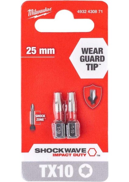 Bits Uç Tx 10 25MM 2li Pkt Shockwave T4932430871