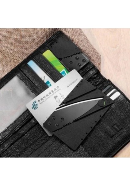 2'Li Kredi Kartı Şeklinde Cüzdan Tipi Kamp Bıçağı Pratik Cardsharp