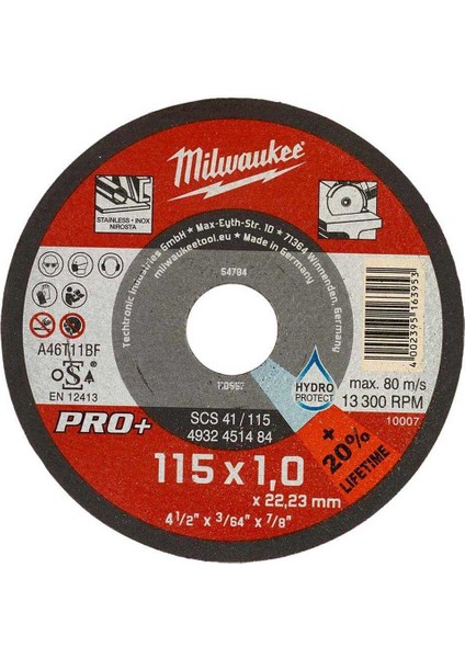 Taş Metal Kesme Inox 115X22X1 1li Pkt T4932451484