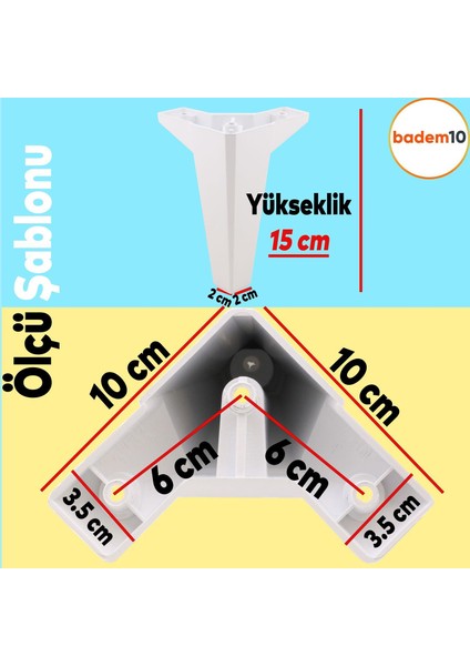 20'li Set Sedir Lüks Mobilya Kanepe Koltuk Tv Ünitesi Yükseltici Destek Ayağı Ayakları 15 cm Beyaz
