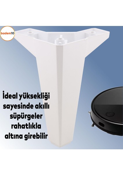 20'li Set Sedir Lüks Mobilya Kanepe Koltuk Tv Ünitesi Yükseltici Destek Ayağı Ayakları 15 cm Beyaz