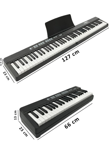 PLX-80BK-H Taşınabilir Katlanır Dijital Piyano Tuş Hassasiyetli 88 Tuş BT (Sustain Kulaklık Çanta Metod)