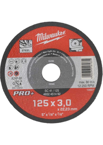 Taş Metal Kesme 125X22X3 1li Pkt T4932451492