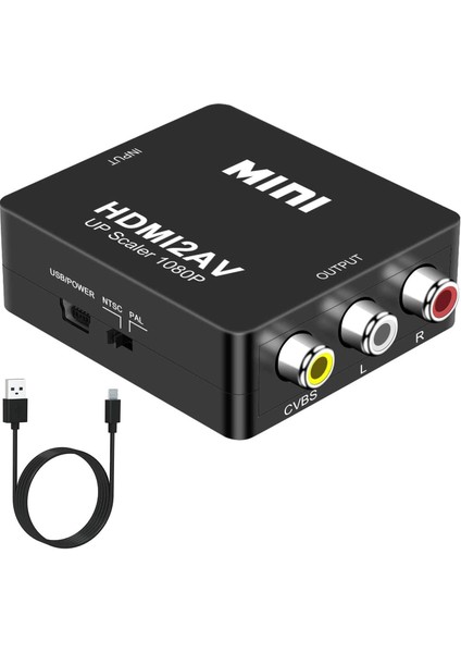 HDMI Av'ye Dönüştürücü HDMI2AV Hdmi'den Av'a Yüksek Çözünürlüklü Dönüştürücü (Yurt Dışından)