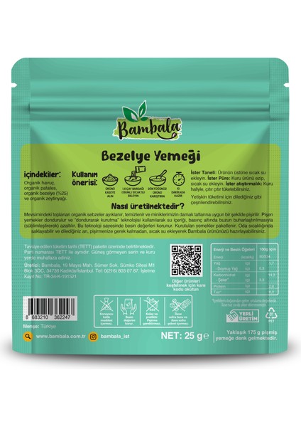 10 Dakika - Dondurularak Kurutulmuş Bezelye Yemeği 25G