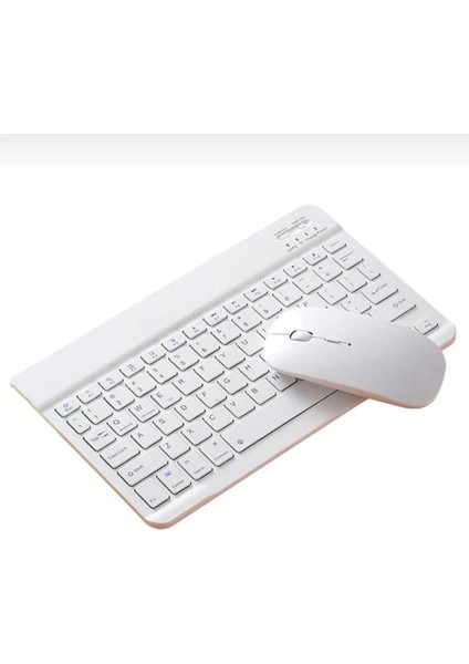 Alfa MEC Apple iPad Air 11 2024 Uyumlu Kablosuz Bluetooth Klavye+Mouse Set