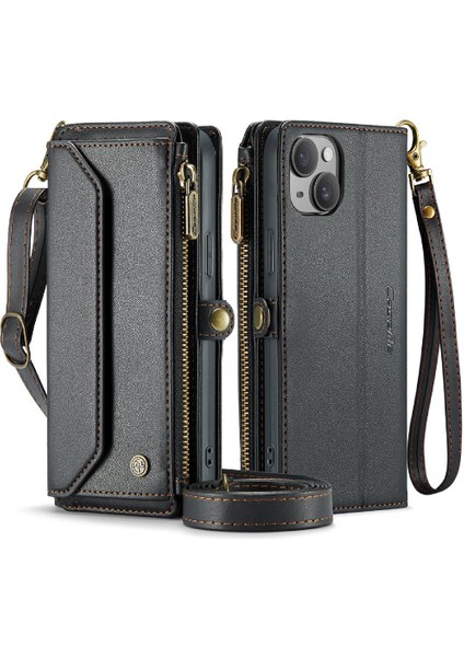 Iphone 15 Için Crossbody Durumda Artı Durumda Cüzdan Kart Tutucu Cüzdan Kılıf Için (Yurt Dışından)