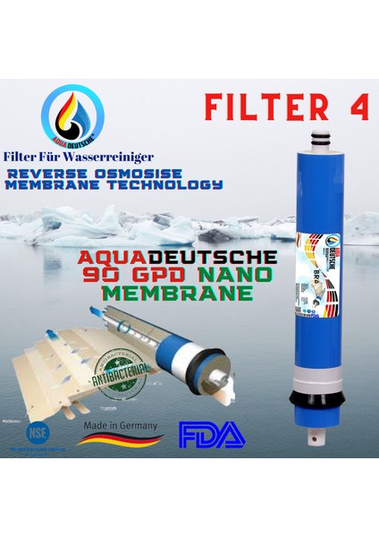 Aqua Deutsche 6 Filitre 12 Aşama Kapalı Kasa Su Arıtma Cihazları Için Inline Filitre Seti.