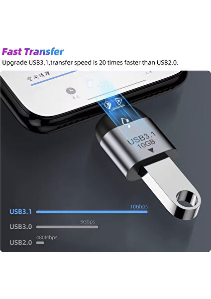 FXN-TU01 USB 3.1 Type C  Otg Veri Laptop Telefon 10GBPS USB Adaptör Çevirici