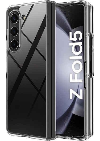 Samsung Galaxy Z Fold 5 Uyumlu Şeffaf ve Pürüzsüz Yüzey Sert Pc Malzeme Kamera Korumalı Kapak/kılıf