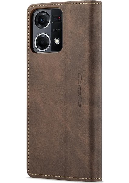 Oppo Oppo 7 4g Için Flip Case Vintage Pu Deri Cüzdan Manyetik Kapatma (Yurt Dışından)