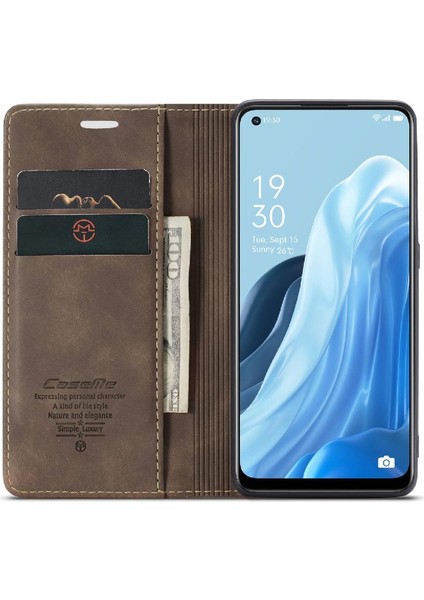 Oppo Oppo 7 4g Için Flip Case Vintage Pu Deri Cüzdan Manyetik Kapatma (Yurt Dışından)