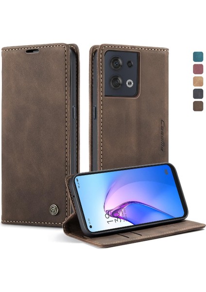 Oppo Oppo 8 5g Manyetik Kapatma Için Flip Case Darbeye Çevir Folio Kitap (Yurt Dışından)