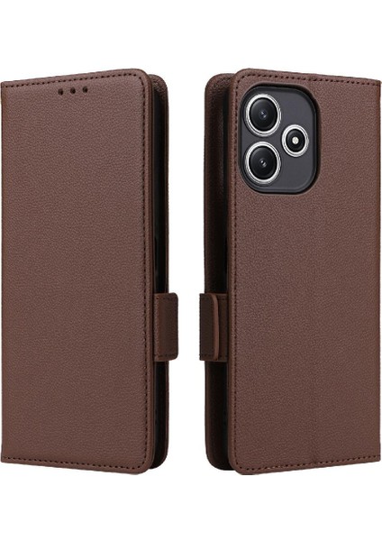 Xiaomi Poco M6 Pro 5g Için Kılıf Kart Yuvaları Tutucu Manyetik Cüzdan Pu Yan (Yurt Dışından)