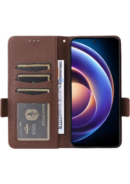 Xiaomi Poco M6 Pro 5g Için Kılıf Kart Yuvaları Tutucu Manyetik Cüzdan Pu Yan (Yurt Dışından) fırsatları