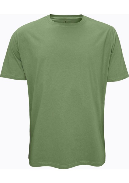 5 Li Paket Haki Erkek T-Shirt Loose Fit / %100 Pamuk Bol Rahat Kesim 5M6040 fiyatları