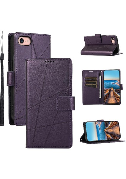 Iphone 7/8 Için Flip Case Kickstand Şok Emici Darbeye Üç Kart (Yurt Dışından)