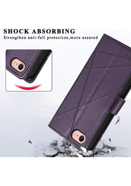 Iphone 7/8 Için Flip Case Kickstand Şok Emici Darbeye Üç Kart (Yurt Dışından)