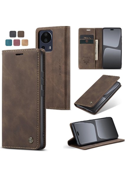 Xiaomi 13 Lite Için Flip Case Kılıf Kart Yuvası Kickstand Manyetik Kapatma Pu (Yurt Dışından)