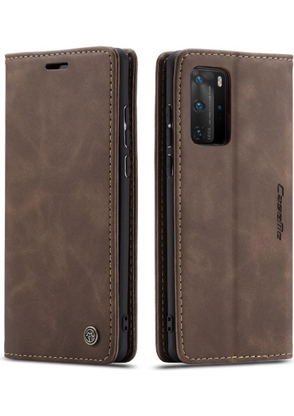 SZY Market Huawei P40 Pro Flip Folio Kitap Kılıf Için Flip Case Kart Yuvası Kickstand Pu (Yurt Dışından)