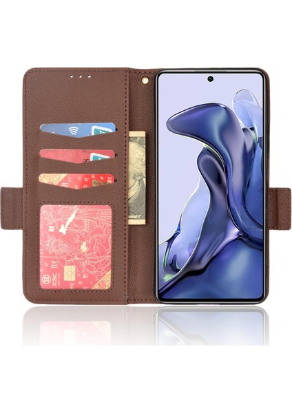 Xiaomi 11T/11T Pro Manyetik Cüzdan Yan Toka Kart Yuvaları Tutucu (Yurt Dışından) modelleri