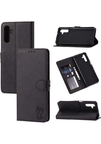 Cüzdan Kılıf Samsung Galaxy A34 Için Kickstand Kart Tutucu Kabartmalı Tüm (Yurt Dışından)